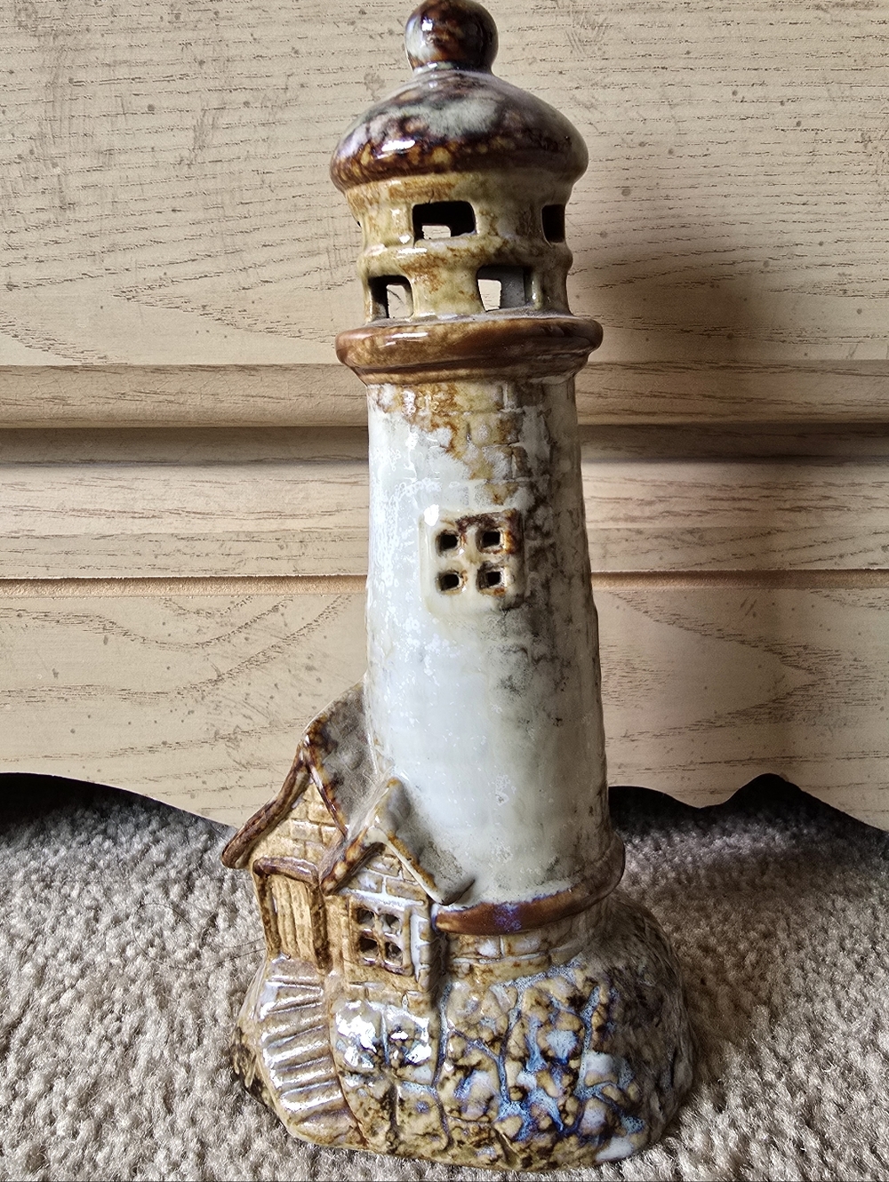 Ceramic Lighthouse Figurine Tea Light